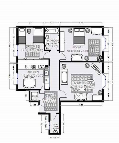 Floor Plan for Le Latin : Charm, Elegance, Comfort, Latin Quarter/Left Bank